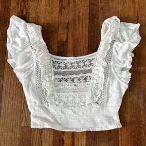 Ruffle Smocked Crop Top Free People